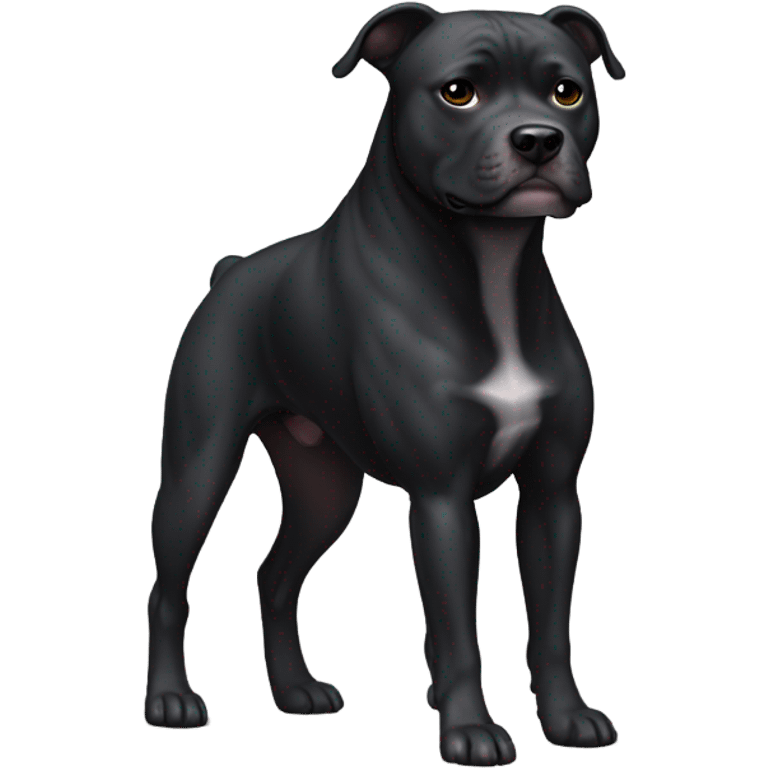 Black Staffie dog emoji