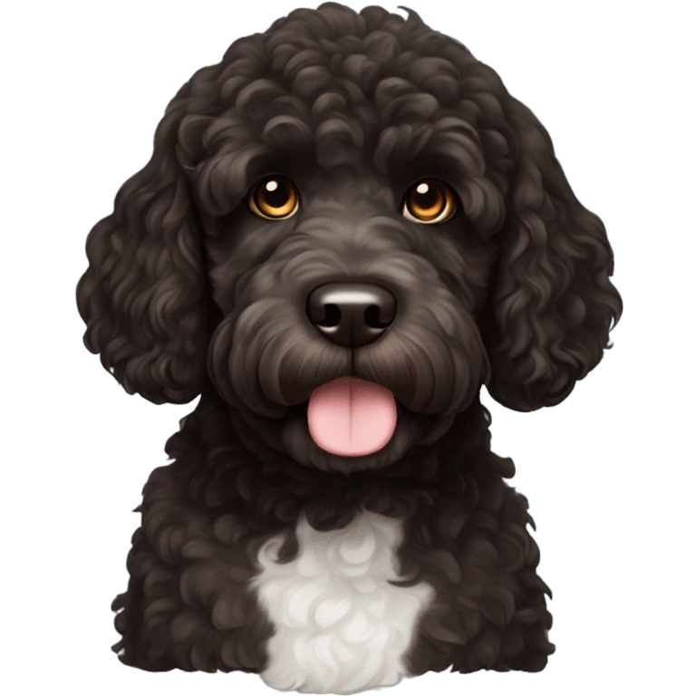 Dark brown Portuguese waterdog emoji