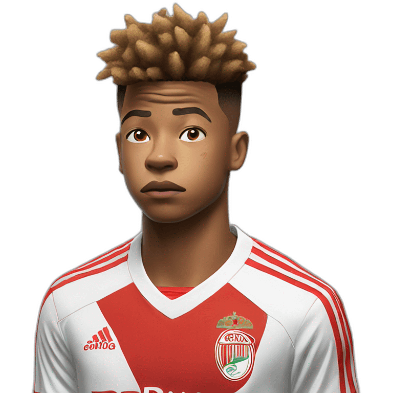 David Neres eyes closed and sad with a Benfica jersey (not stripes on it)  emoji