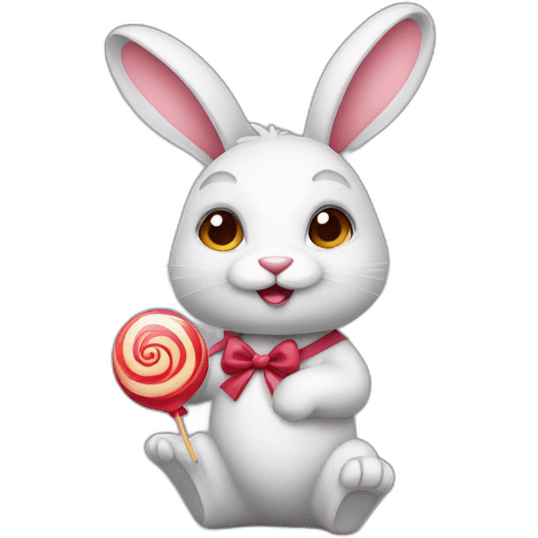 A rabbit holding lollipop emoji