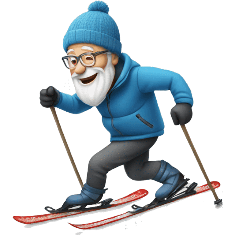 Old man snow skiing  emoji