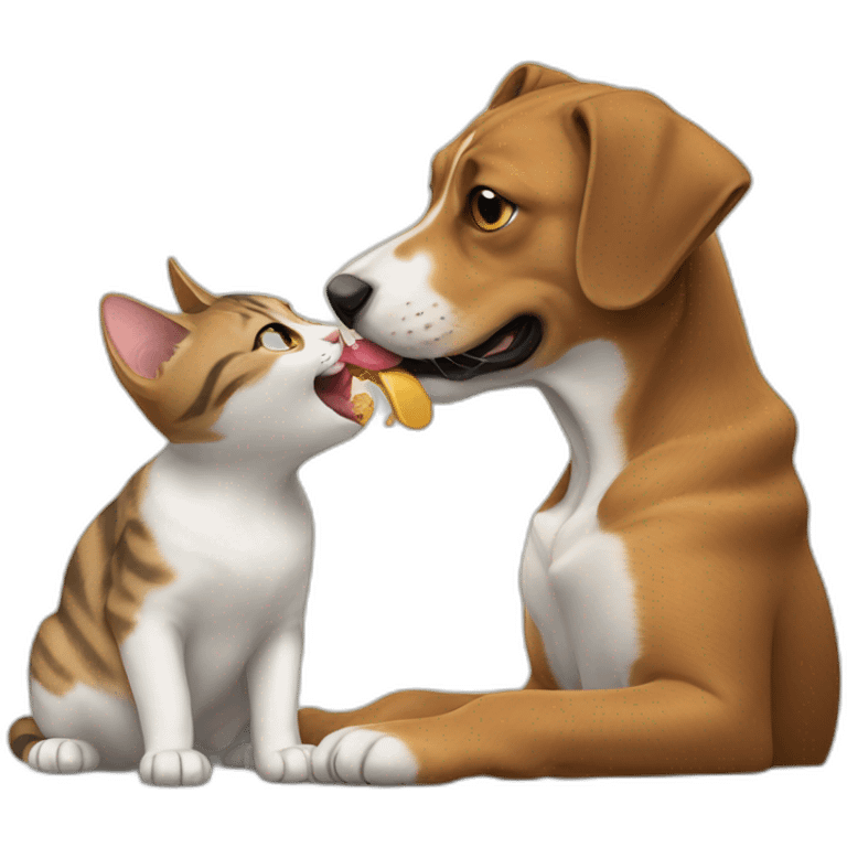 Cat eating dog emoji