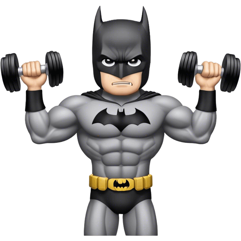 Batman with dumbell emoji