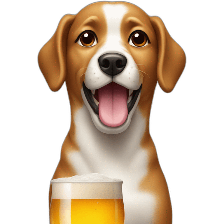 Dog drink beer emoji