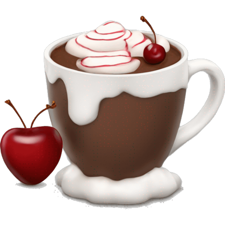 Hot chocolate with cherry  emoji