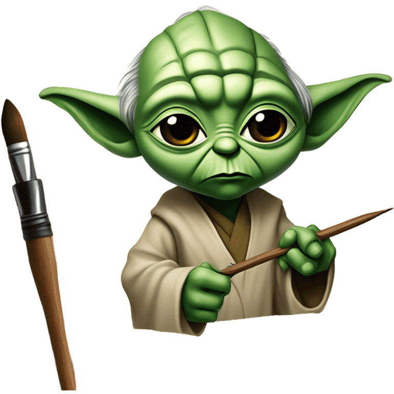 Master Yoda draws picture of Master Yoda emoji