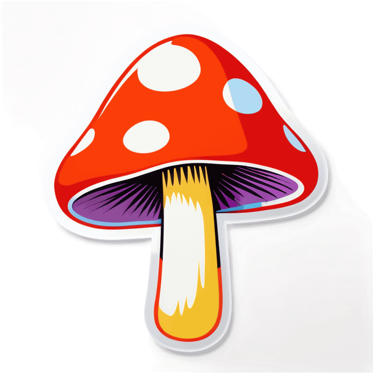 Pop art mushroom emoji