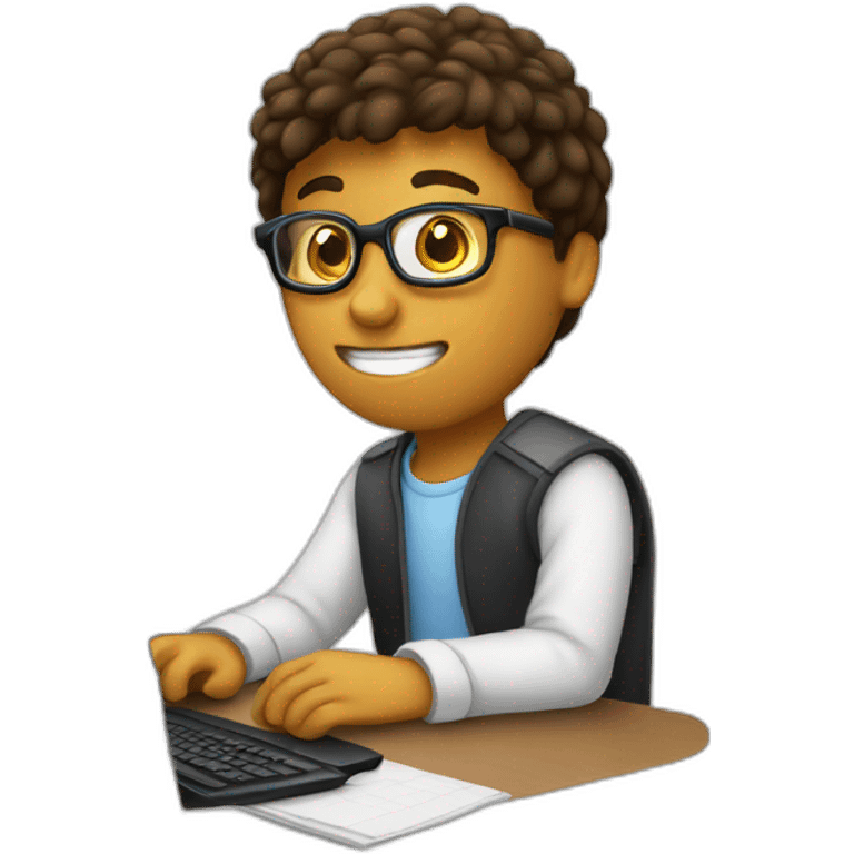 student at the computer emoji