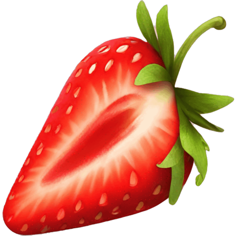 sliced strawberry emoji