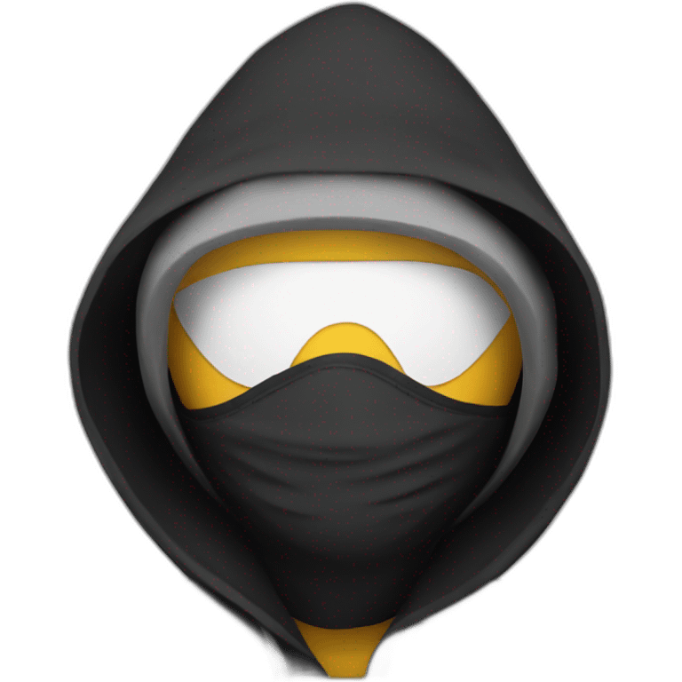 person in mask and hood emoji