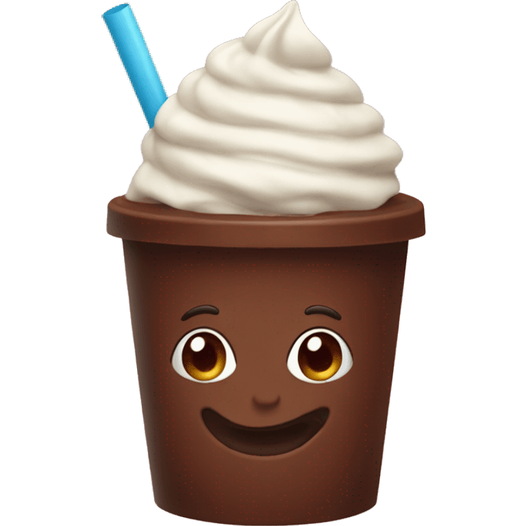 Draw chocolate with shake emoji