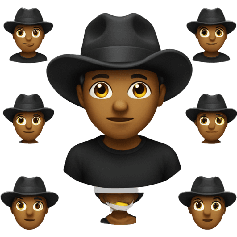 artist emoji with a black hat emoji