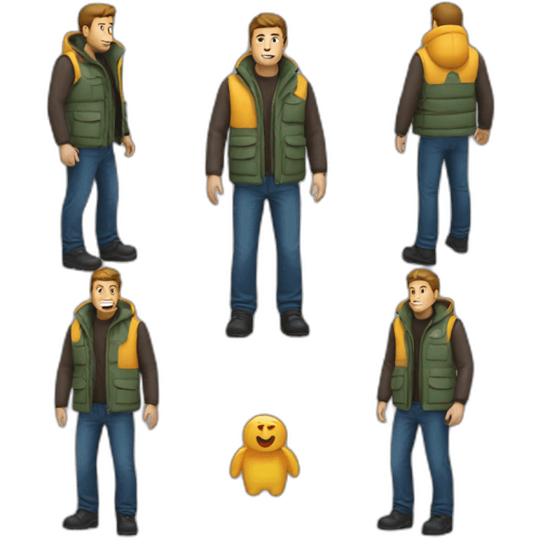 Man bodywarmer emoji