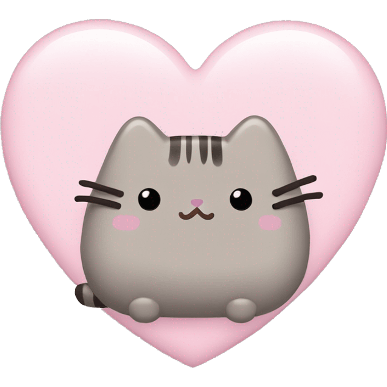 pusheen light pink heart emoji