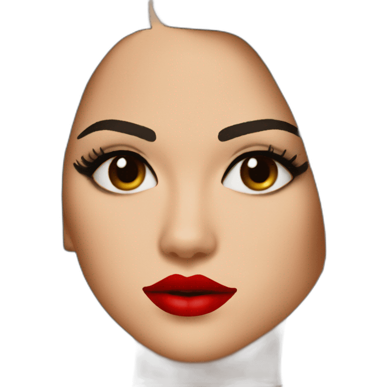 Selena Gomez with red lips emoji