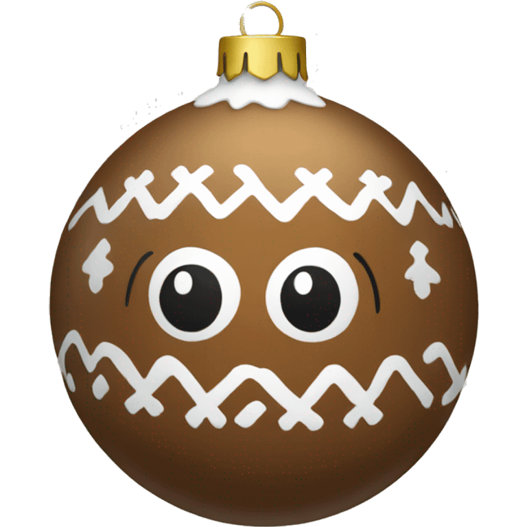 brown christmas ornament with winter pattern emoji