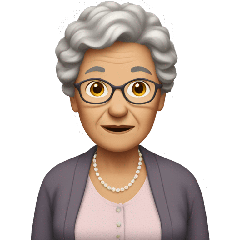 Grandma with brown hair emoji