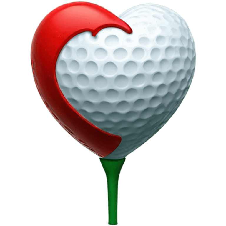 Golf ball in shape of a heart emoji