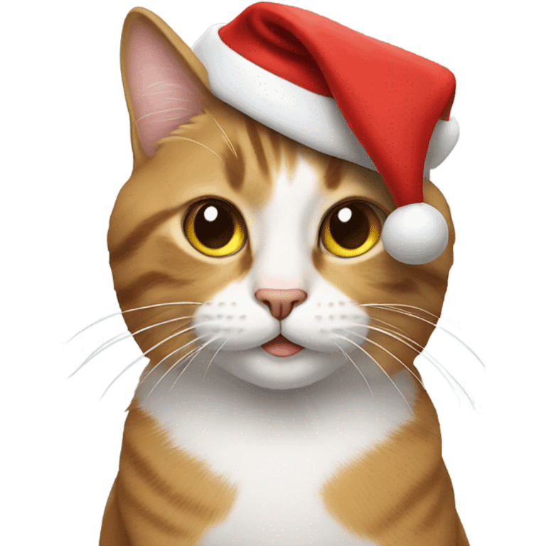 Cat wearing Santa hat emoji