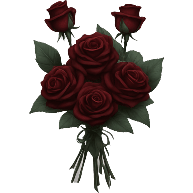 Bouquet of dark red roses gothic emoji