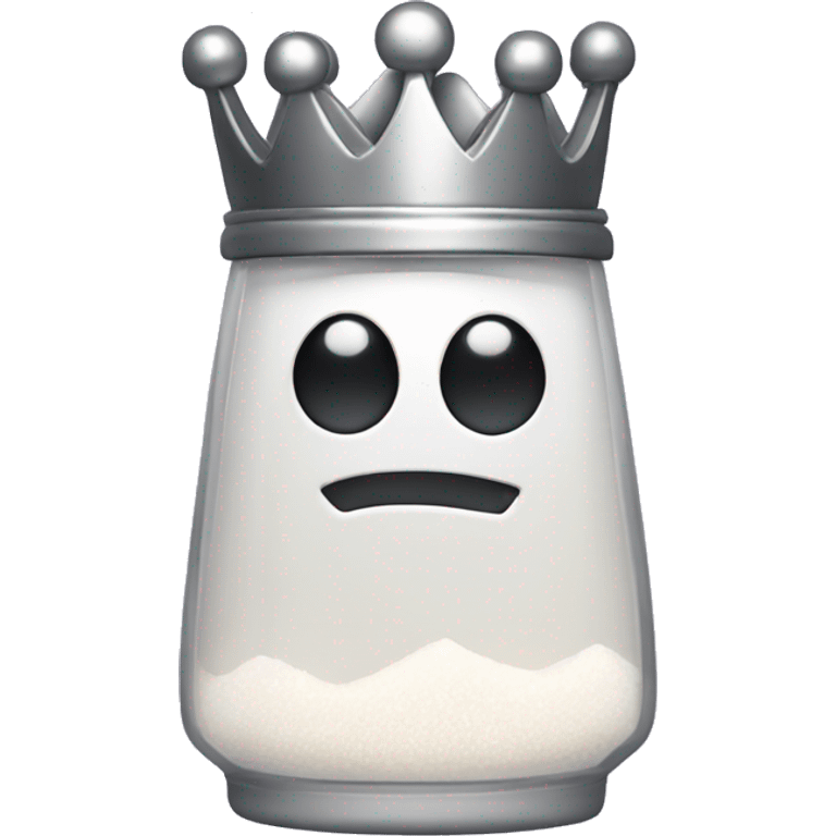 salt shaker wearing a crown emoji