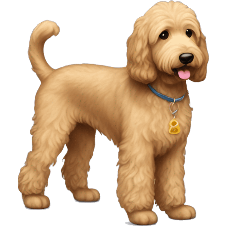 Dark Straight hair golden labradoodle  emoji