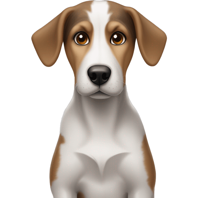 A hound dog beagle and huskie mix dog emoji