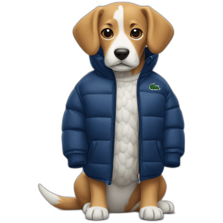 Dog with Lacoste puffer jacket emoji