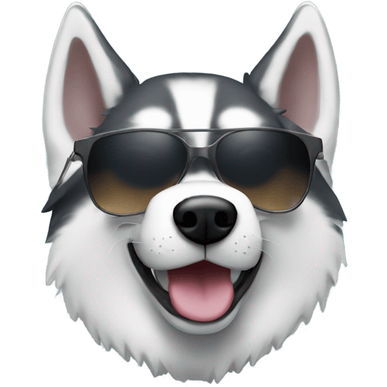 Husky wearing sunglasses emoji