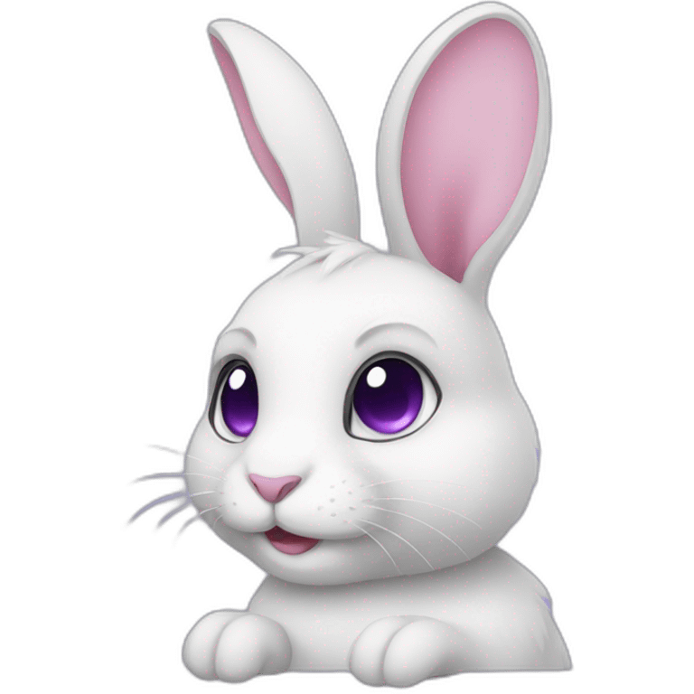 Rabbit with lavender eyes emoji