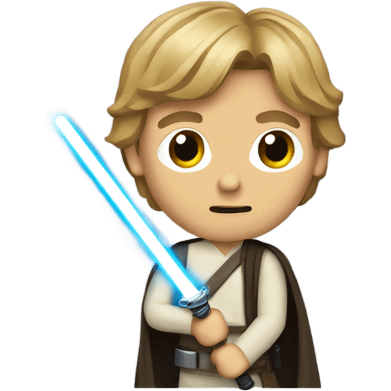 Luke skywalker with saber emoji