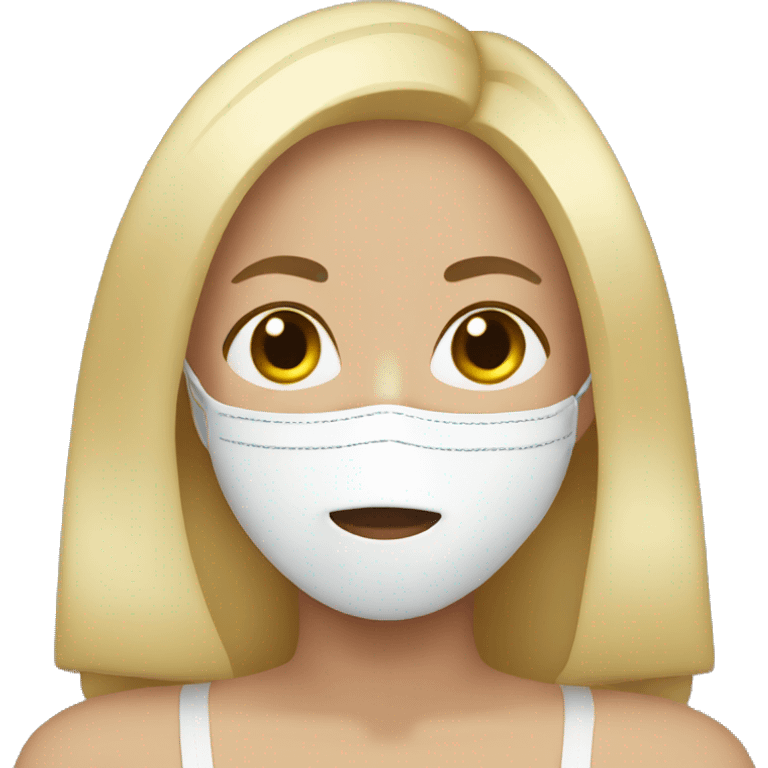 girl doing facemask blonde emoji