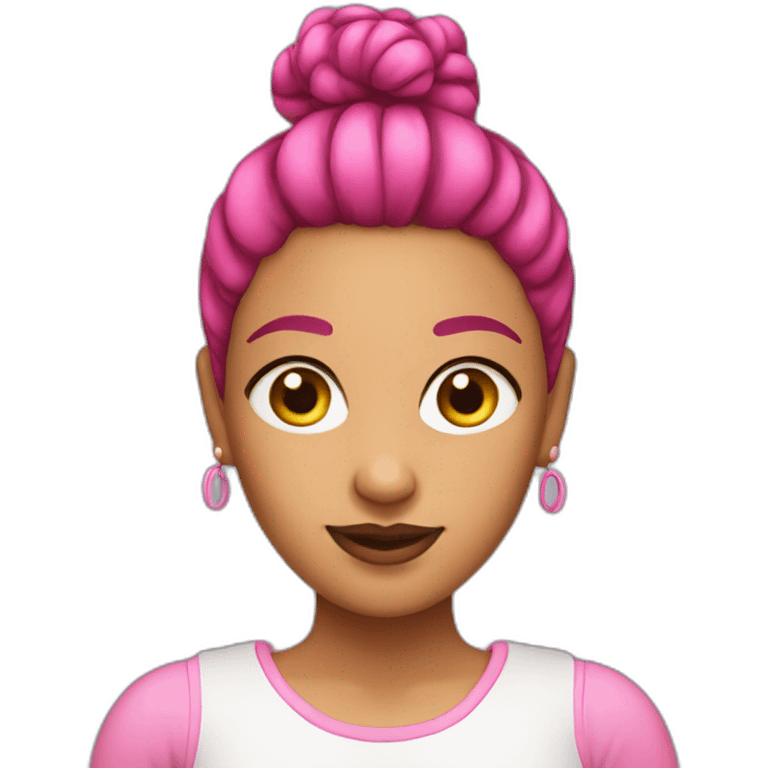 a latin girl with a pink bun emoji