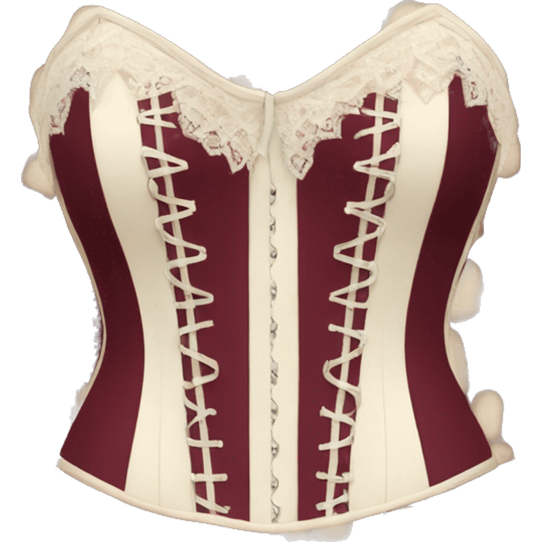 Burgundy ivory corset  emoji