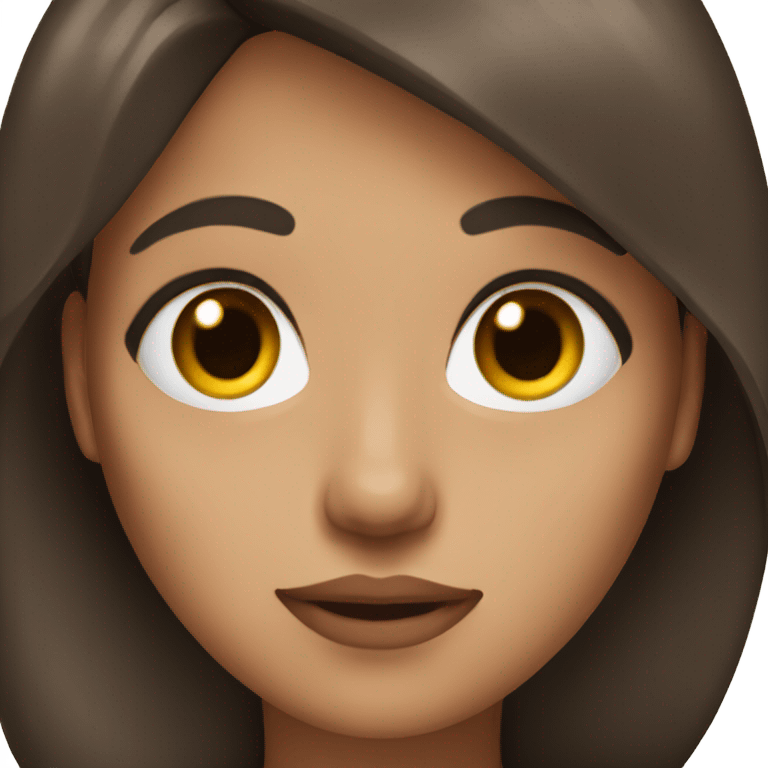 woman with black and brown hair and brown eyes emoji