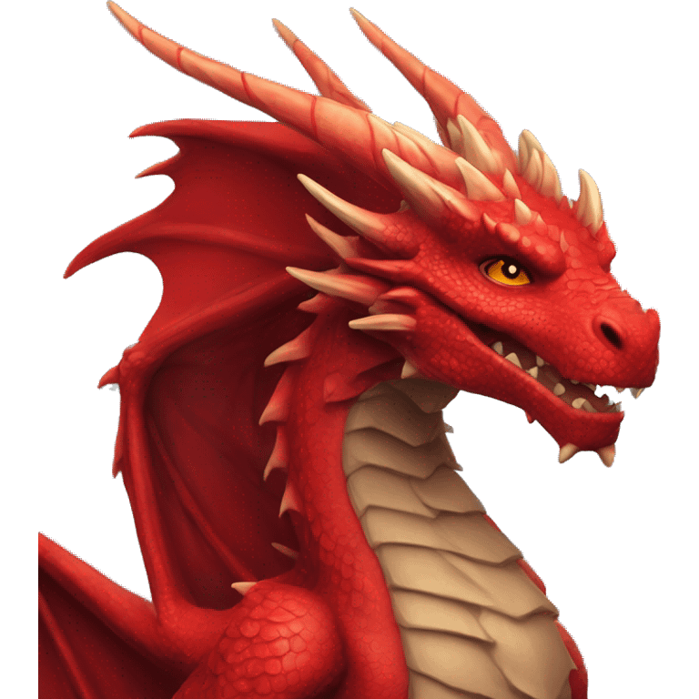 Red Magik dragon realista emoji