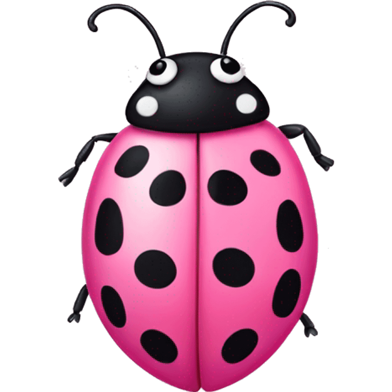 Pink ladybug with a bow emoji