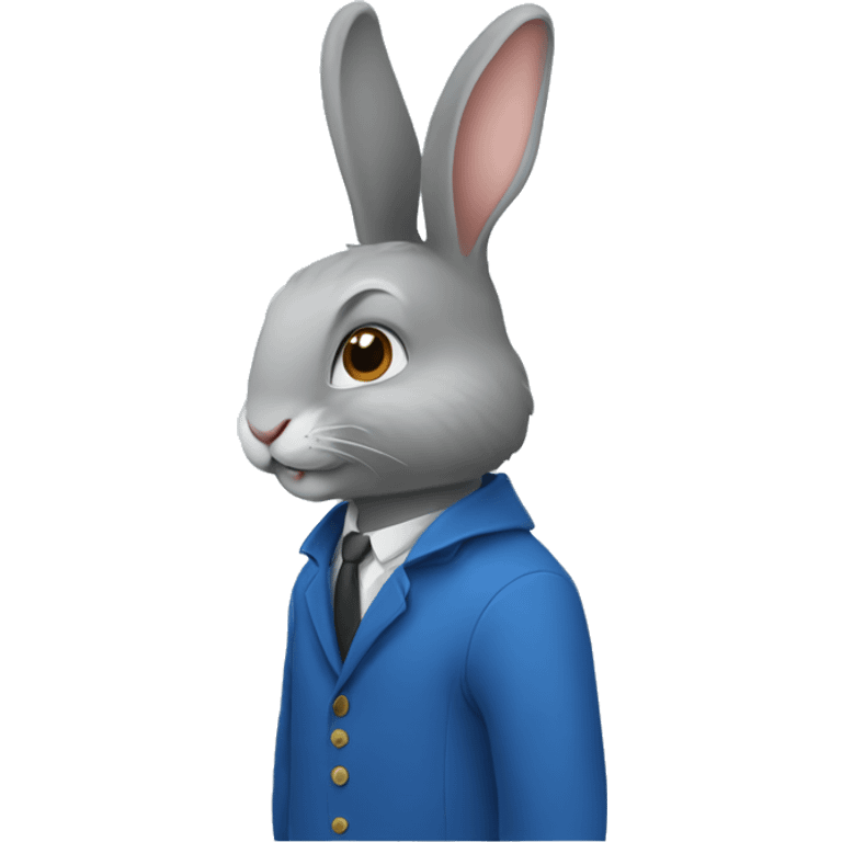 Rabbit with a blue coat emoji