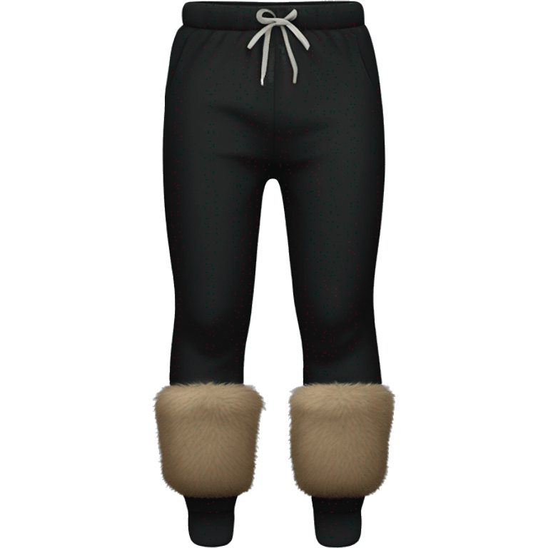 Black sweatpants with fur cuffs on the bottom of the pants legs emoji