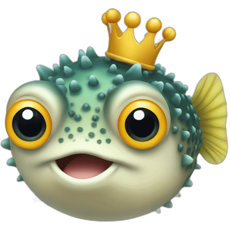 Puffer fish with crown  emoji