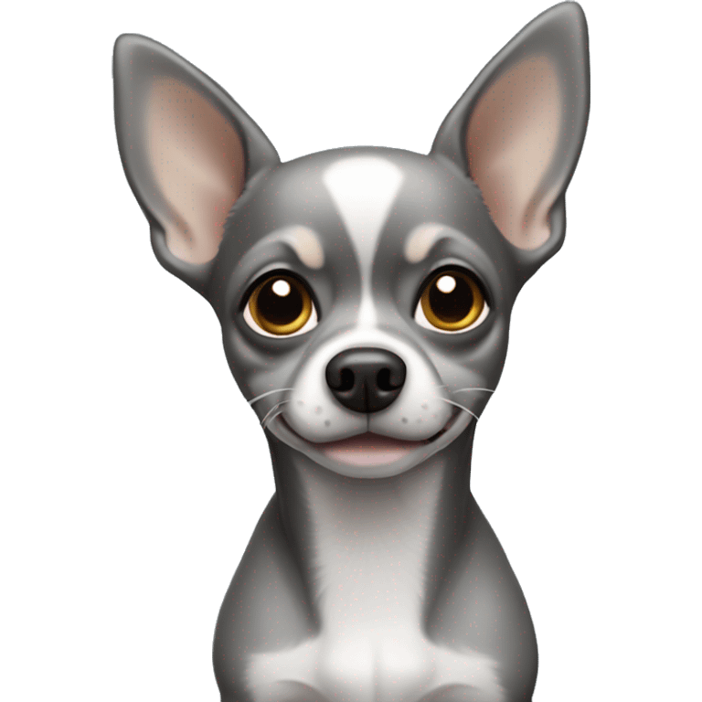 Grey chihuahua hua stands emoji