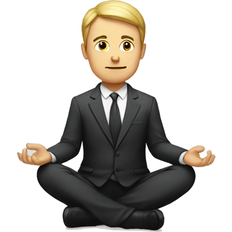 European man in suit meditating emoji