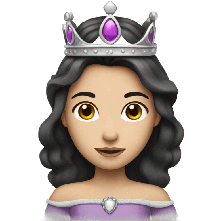 Princess- Fair skin- Long dark hair- crown emoji