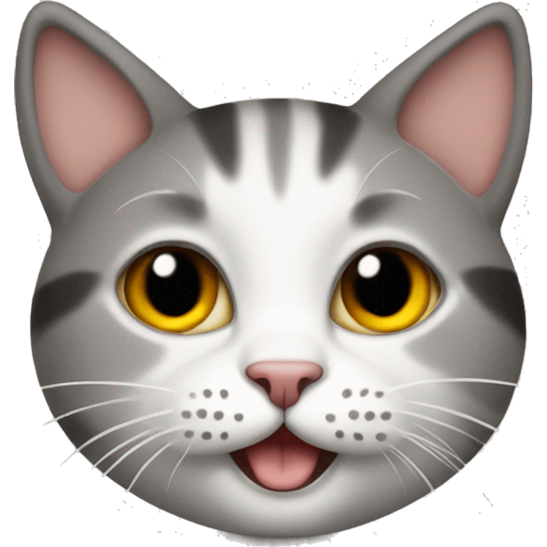 cute cat with funny face  with peace sign  emoji