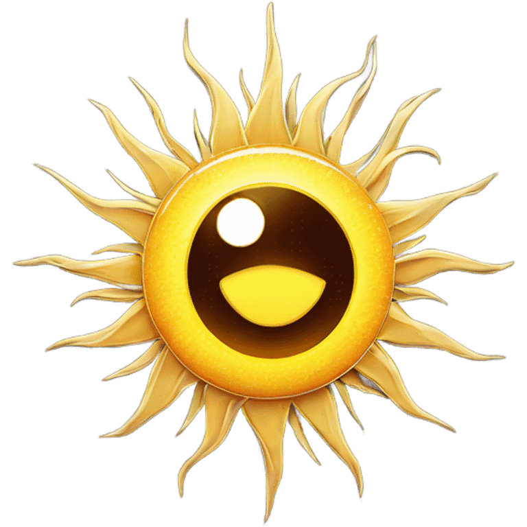 sun looking eye, gowing sun emoji