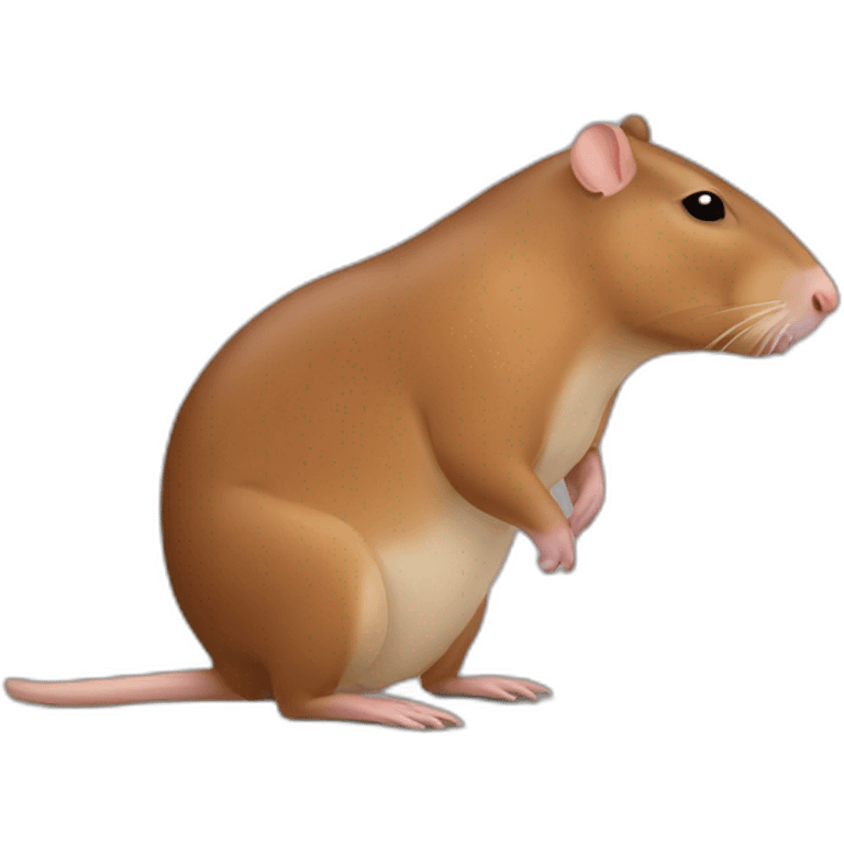 Un rat qui chevauche un capibara emoji