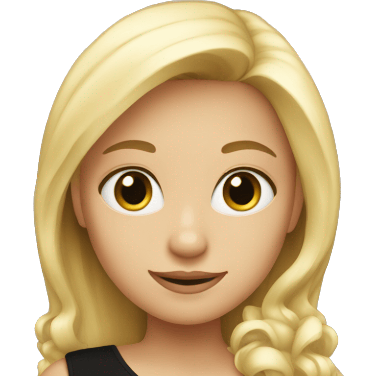 A blond girl in a black dress  emoji