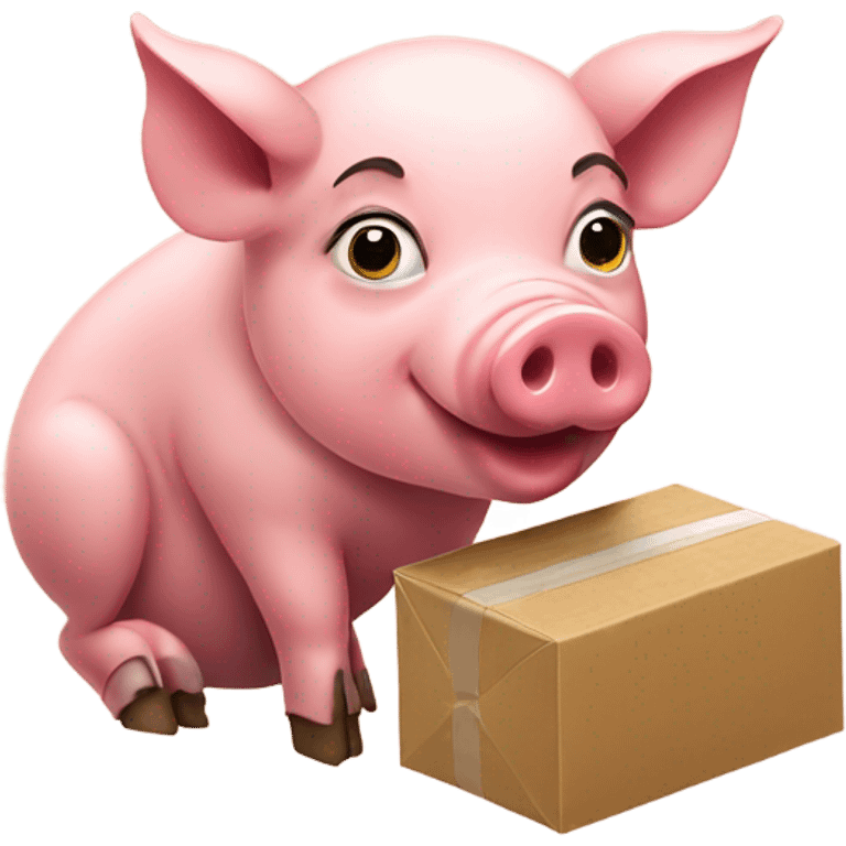 A pig eating packages  emoji