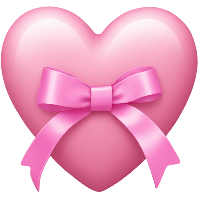 Pastel pink heart with pink ribbon emoji