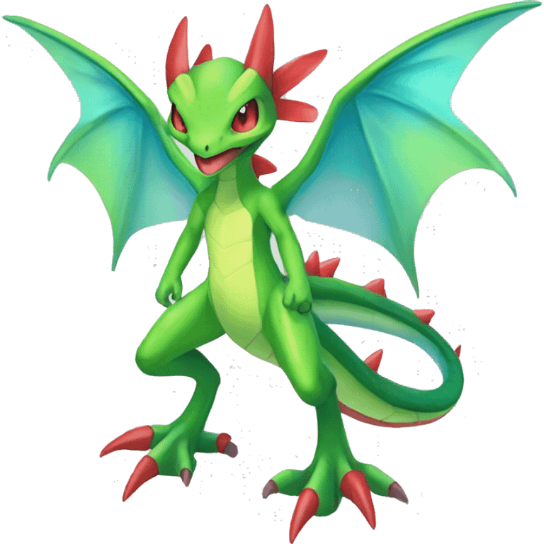 Full body sharp edgy shiny colorful Fairy-Flygon-Scyther-grovyle emoji